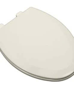 Cheap 🔔 PROFLO® Camas Elongated Easy Clean Closed Front Heavy Duty Plastic Toilet Seat with Cover in Biscuit ⭐