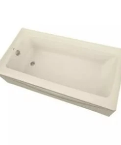 Best Sale ⌛ PROFLO® Hillsboro 60 x 30 in. 3-Wall Alcove Bathtub with Right-Hand Drain in Biscuit 😍