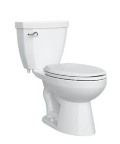 Wholesale ✨ PROFLO® Calhoun 1.28 gpf Round Two Piece Toilet in White with 10 in. Rough-In ⭐