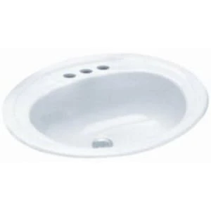 Buy ✔️ PROFLO® Rockaway 17 x 20-1/2 in. Oval Vitreous China Drop-in Bathroom Sink, 4 in. Centerset in White ⭐