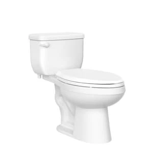 Promo 🔥 PROFLO® Jerritt Series 1.28 gpf Elongated Two Piece Toilet in White with 12 in. Rough-In 🎉