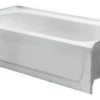 Cheapest 👍 PROFLO® Rampart 60 x 32 in. Soaker Alcove Bathtub with Left Drain in White ❤️