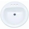 New 🎁 PROFLO® Rockaway 19 in. Circular Vitreous China Drop-in Bathroom Sink, 4 in. Centerset in Biscuit ⭐