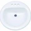 Coupon ❤️ PROFLO® Rockaway 19 in. Circular Vitreous China Drop-in Bathroom Sink, 4 in. Centerset in White 🎁