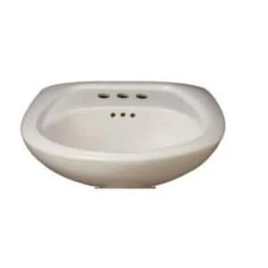 Flash Sale 🥰 PROFLO® Lisbon Valley 24 x 20 in. Oval Vitreous China Pedestal Bathroom Sink, 4 in. Centerset in White 🤩