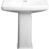 Deals 🧨 PROFLO® Alder Creek 25-3/5 x 19-/78 in. Rectangular Vitreous China Pedestal Bathroom Sink, 4 in. Centerset in White 👏
