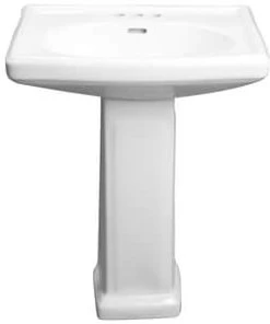 Deals 🧨 PROFLO® Alder Creek 25-3/5 x 19-/78 in. Rectangular Vitreous China Pedestal Bathroom Sink, 4 in. Centerset in White 👏