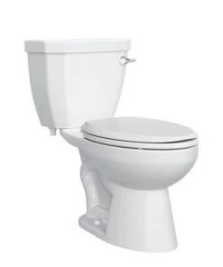 Cheapest 🔔 PROFLO® Calhoun 1.28 gpf Round Front Two Piece Toilet with Right-Hand Tank in White 🧨