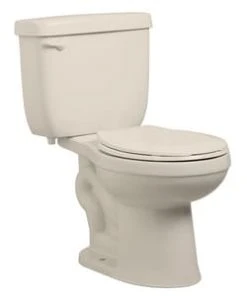 Promo ⭐ PROFLO® Jerritt Series 1.28 gpf Elongated Two Piece Toilet in Biscuit with 10 in. Rough-In ❤️