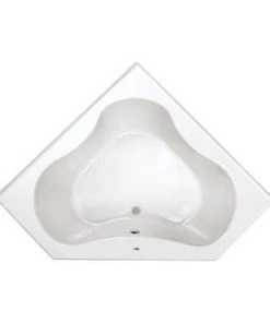 Best deal 🔥 PROFLO® Grass Valley 60 x 60 in. Soaker Corner Bathtub with Front Center Drain in Biscuit 😍