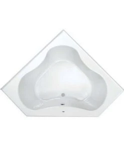 Best Sale 😉 PROFLO® Plus A Series 60 x 60 in. Soaker Corner Bathtub with Front Center Drain in White ⌛