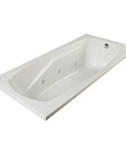 Best deal 🤩 PROFLO® Plus A Series 72 x 42 in. Whirlpool Drop-In Bathtub with End Drain in Biscuit ⌛