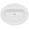 Discount 😍 PROFLO® Rockaway 17 x 20-1/2 in. Oval Vitreous China Drop-in Bathroom Sink, 8 in. Centerset in White 🛒