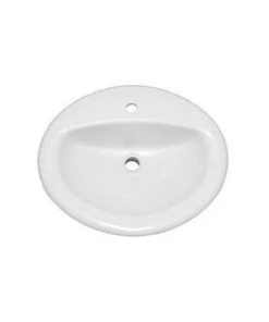 Buy ⭐ PROFLO® Rockaway 17 x 20-1/2 in. Oval Vitreous China Drop- in Bathroom Sink, Single Hole in White 👏