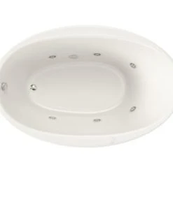 Best deal ⭐ PROFLO® Plus A Series 58 x 38 in. Whirlpool Drop-In Bathtub with Reversible Drain in Biscuit ⌛