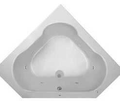 Best Sale ⌛ PROFLO® Grass Valley 60 x 60 in. Soaker Corner Bathtub with Right Drain in Biscuit 👏