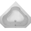 Outlet ❤️ PROFLO® Grass Valley 60 x 60 in. Whirlpool Corner Bathtub with Left Drain in Biscuit 🔔