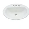 Outlet 😍 PROFLO® Rockaway 19 x 16 in. Oval Vitreous China Drop-in Bathroom Sink, 4 in. Centerset in White ✔️