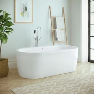 Cheapest 👏 PROFLO® Borealis 66 x 36 in. Soaker Freestanding Oval Bathtub in White ⌛ - Image 4