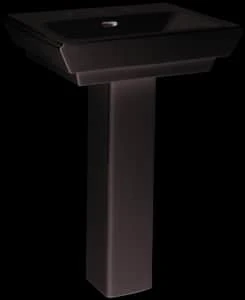 Outlet 👏 PROFLO® Kenai 23 x 18-1/2 in. Rectangular Fireclay Pedestal Bathroom Sink, 4 in. Centerset in White 💯 - Image 2