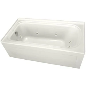 Cheap 🛒 PROFLO® Plus 66 x 36 in. Acrylic Left Hand Rectangle Whirlpool Bathtub with Skirt in Biscuit ⭐