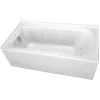 Promo 😉 PROFLO® Plus 66 x 36 in. Acrylic Left Hand Rectangle Whirlpool Bathtub with Skirt in White 😍