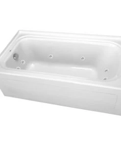 Promo 😉 PROFLO® Plus 66 x 36 in. Acrylic Left Hand Rectangle Whirlpool Bathtub with Skirt in White 😍