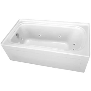 Promo 😉 PROFLO® Plus 66 x 36 in. Acrylic Left Hand Rectangle Whirlpool Bathtub with Skirt in White 😍