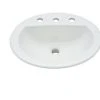Flash Sale ✔️ PROFLO® Rockaway 19 x 16 in. Oval Vitreous China Drop-in Bathroom Sink, 8 in. Centerset in White 🛒