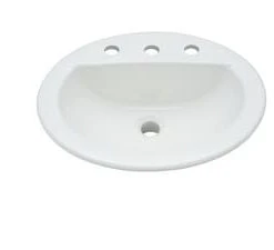 Flash Sale ✔️ PROFLO® Rockaway 19 x 16 in. Oval Vitreous China Drop-in Bathroom Sink, 8 in. Centerset in White 🛒