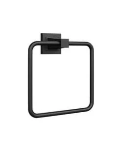 New ⌛ PROFLO® Kelper Rectangular Closed Towel Ring in Matte Black 🎁