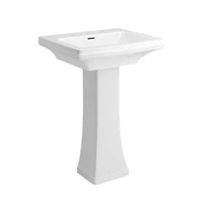 Wholesale 🔔 PROFLO® Holyoke 24-1/2 x 20-1/2 in. Rectangular Fireclay Pedestal Bathroom Sink, 8 in. Centerset in White 🛒 - Image 2