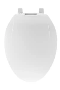 Promo ⌛ PROFLO® Tizer Elongated Closed Front Plastic Toilet Seat with Cover in White ⌛